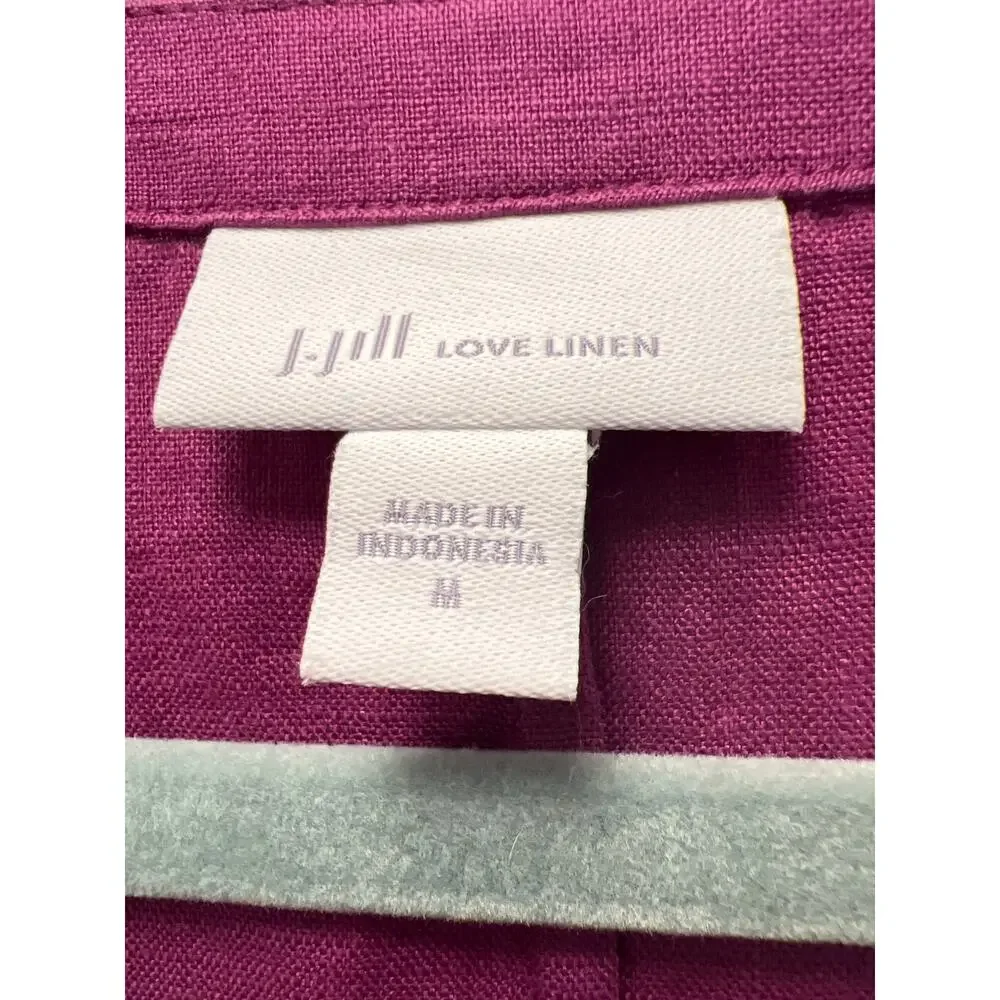J. Jill Women’s Love Linen Sleeveless Boho Button Front Maxi Dress Size M Purple - Picture 4 of 5
